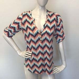 Pixley Knit top Geometric print purple